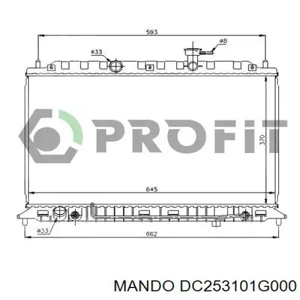 DC253101G000 Mando радиатор