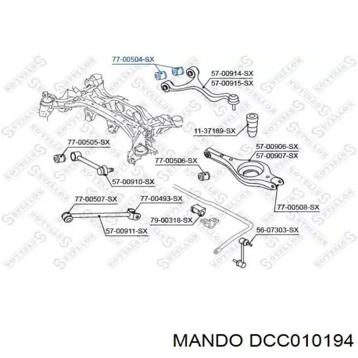 DCC010194 Mando Разрезная втулка стабилизатора