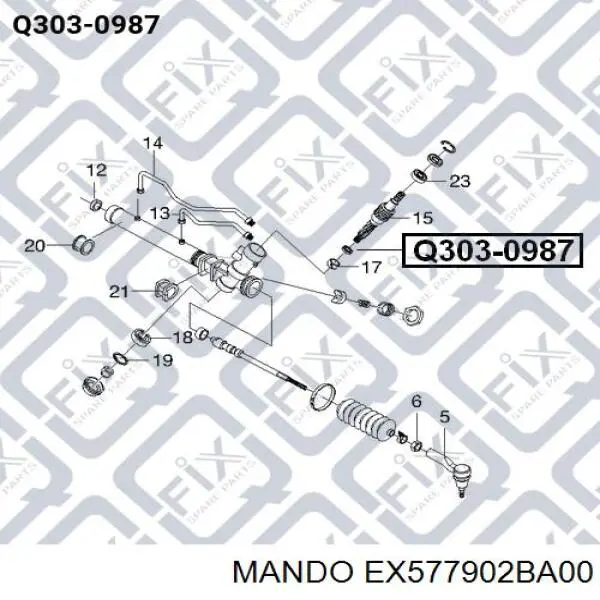 Ремкомплект рулевой рейки EX577902BA00 Mando