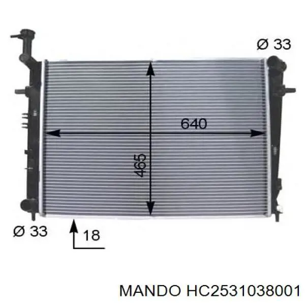 Радиатор охлаждения двигателя на Hyundai Sonata  EF