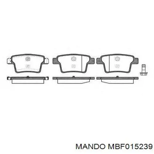 Задние тормозные колодки MBF015239 Mando