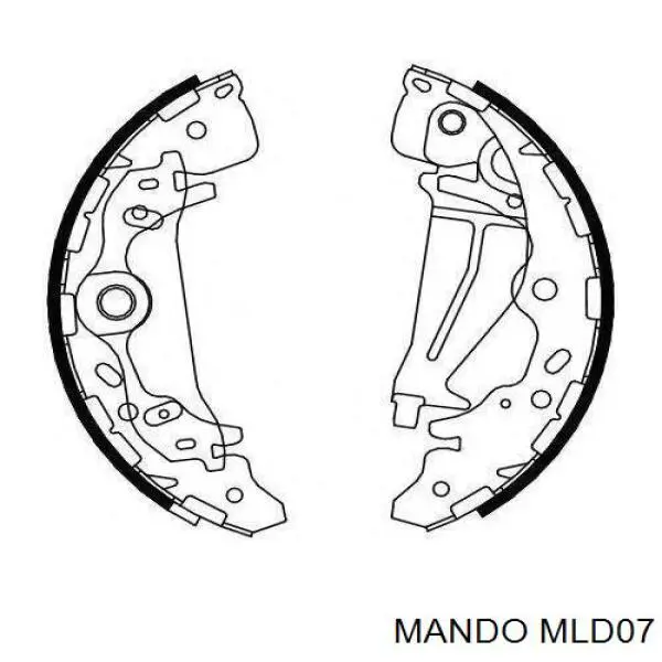 Купить MLD07 Mando Задние барабанные тормозные колодки