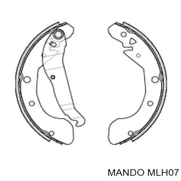 Купить MLH07 Mando Задние барабанные тормозные колодки