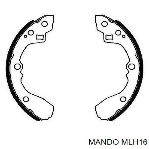 Купить MLH16 Mando Задние барабанные тормозные колодки