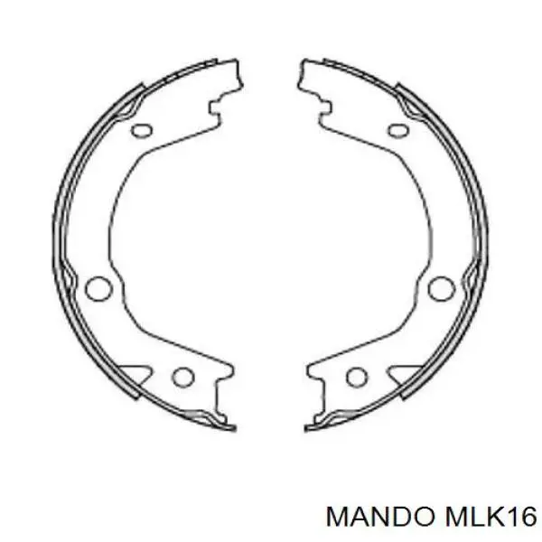 Купить MLK16 Mando Задние барабанные тормозные колодки