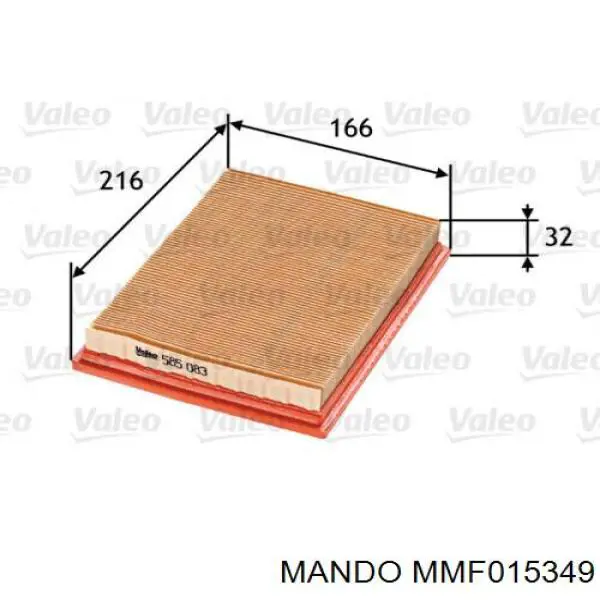 Воздушный фильтр MMF015349 Mando