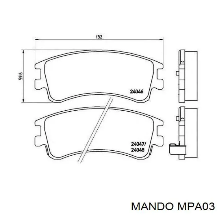 MPA03 Mando колодки тормозные передние дисковые