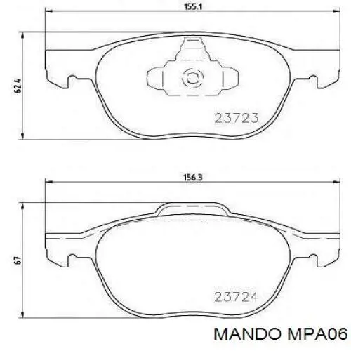 MPA06 Mando Колодки передние