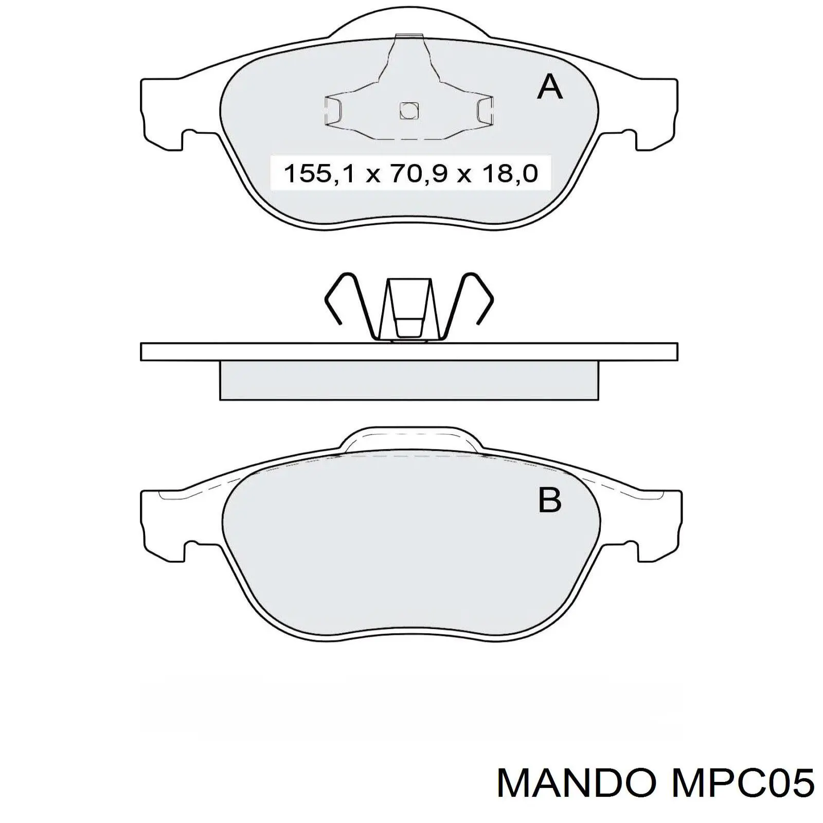 Передние тормозные колодки MPC05 Mando