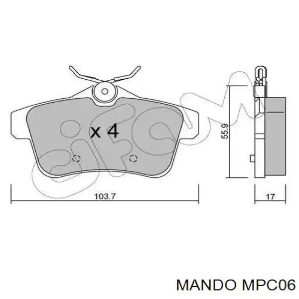 MPC06 Mando Колодки передние