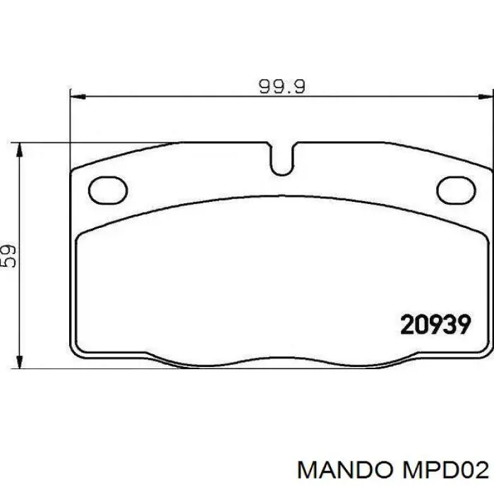 MPD02 Mando колодки тормозные передние дисковые