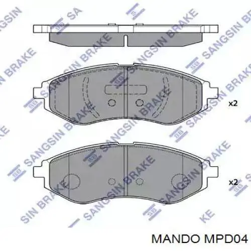 Колодки гальмівні передні, дискові MPD04 Mando