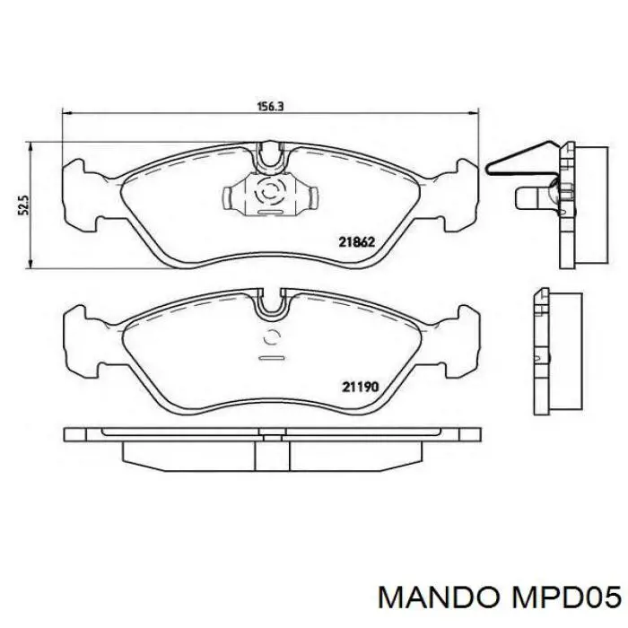 MPD05 Mando Колодки передние