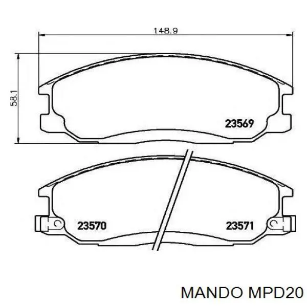 Передние тормозные колодки MPD20 Mando