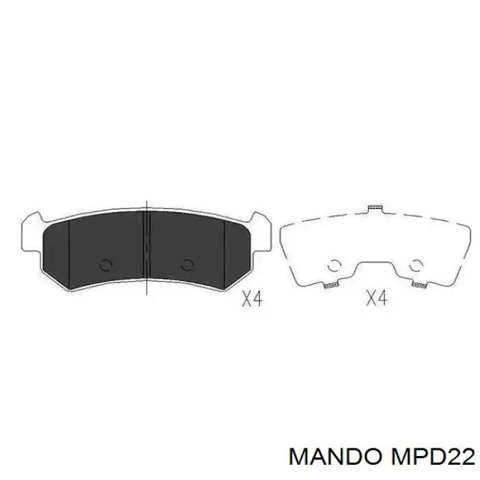 Задние тормозные колодки MPD22 Mando