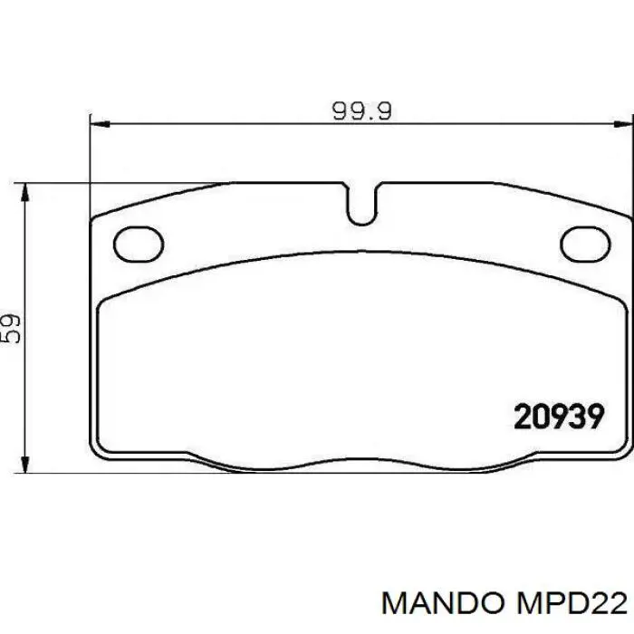 Купить MPD22 Mando Колодки тормозные задние, дисковые