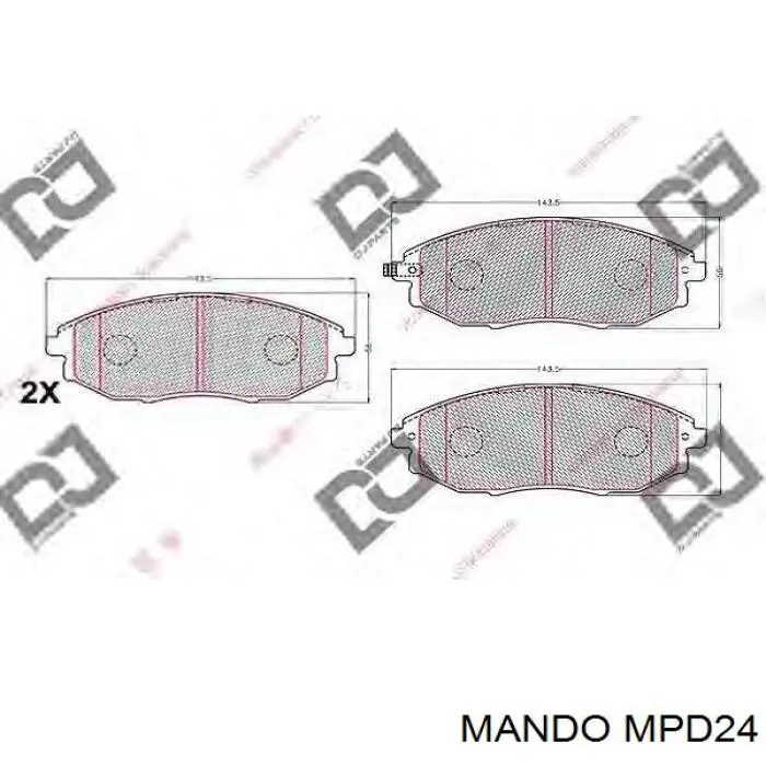 Колодки гальмівні передні, дискові MPD24 Mando