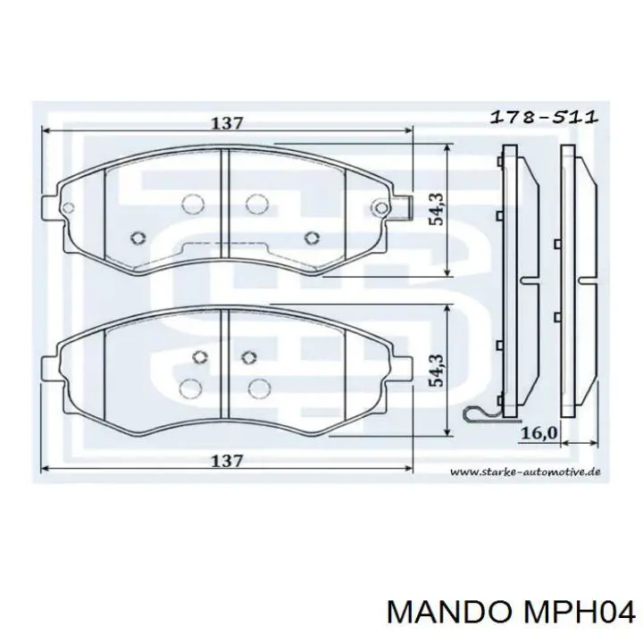 Колодки Mando MPH04 цена, от 15.13 USD