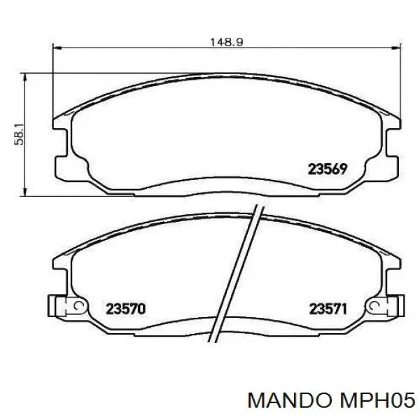 Передние тормозные колодки MPH05 Mando