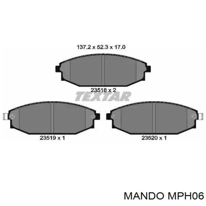 MPH06 Mando Колодки передние
