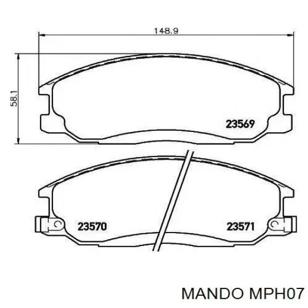 MPH07 Mando передние тормозные колодки