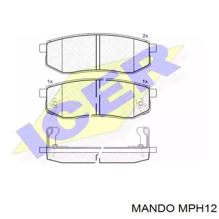 MPH12 Mando Колодки тормозные дисковые комплект