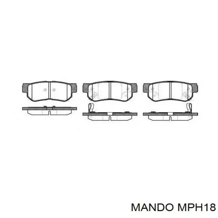 MPH18 Mando колодки тормозные задние дисковые