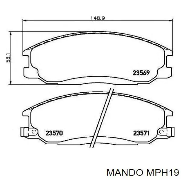 MPH19 Mando колодки тормозные передние дисковые