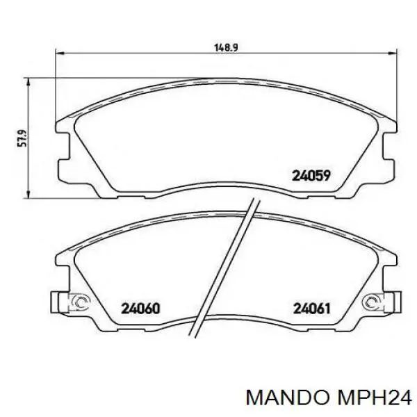 MPH24 Mando Колодки передние