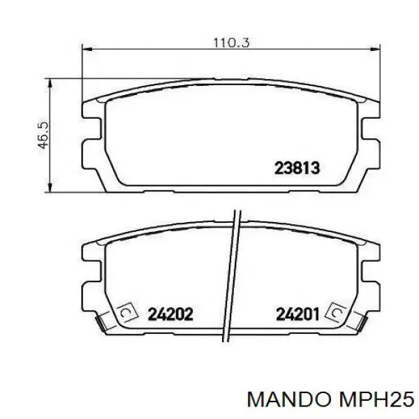 Задние тормозные колодки MPH25 Mando