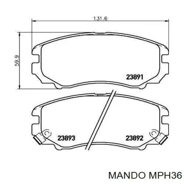 Передние тормозные колодки MPH36 Mando