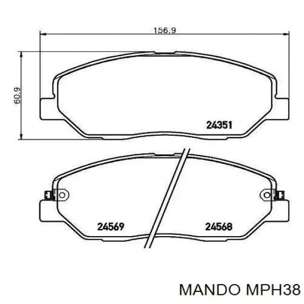 MPH38 Mando колодки тормозные передние дисковые