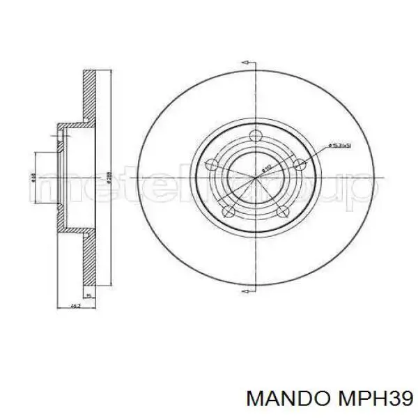 Колодки гальмові задні, дискові MPH39 Mando