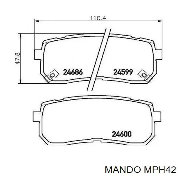 Задние тормозные колодки MPH42 Mando