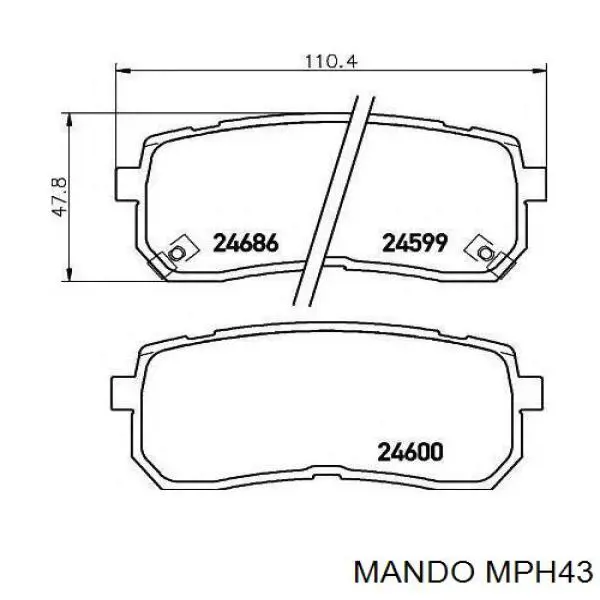 Задние тормозные колодки MPH43 Mando