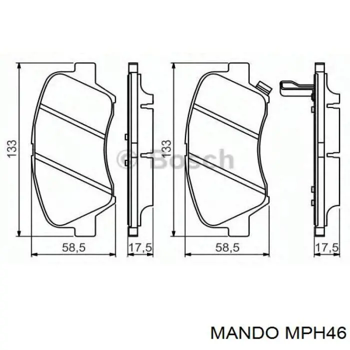 MPH46 Mando Колодки передние