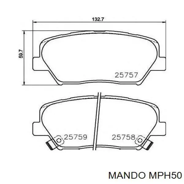 MPH50 Mando Колодки передние