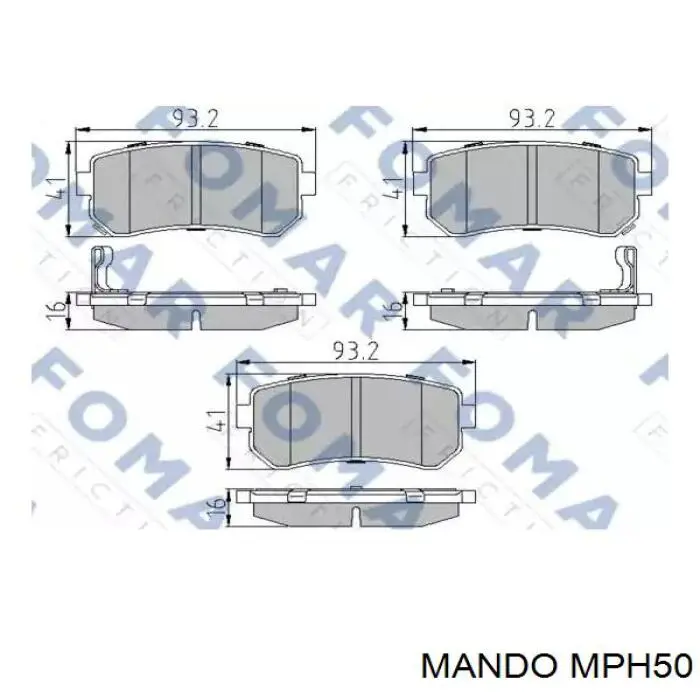 Колодки Mando MPH50 цена, от 23.81 USD