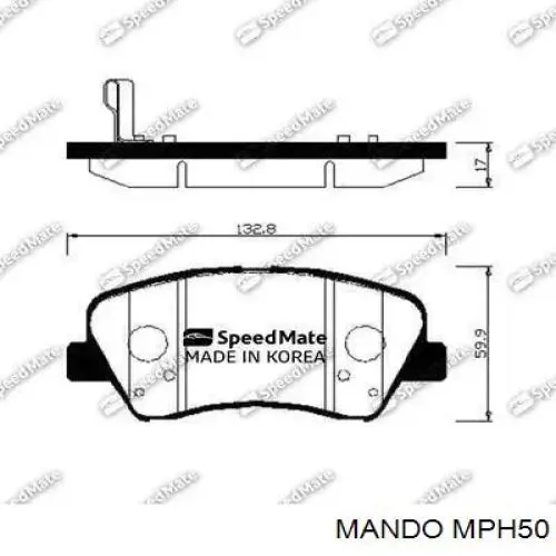 Купить MPH50 Mando Колодки тормозные