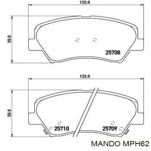 Передние тормозные колодки MPH62 Mando