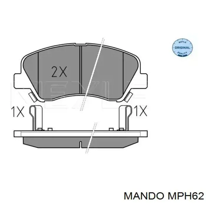MPH62 Mando Колодки передние