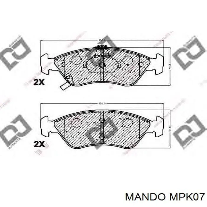 MPK07 Mando Колодки передние