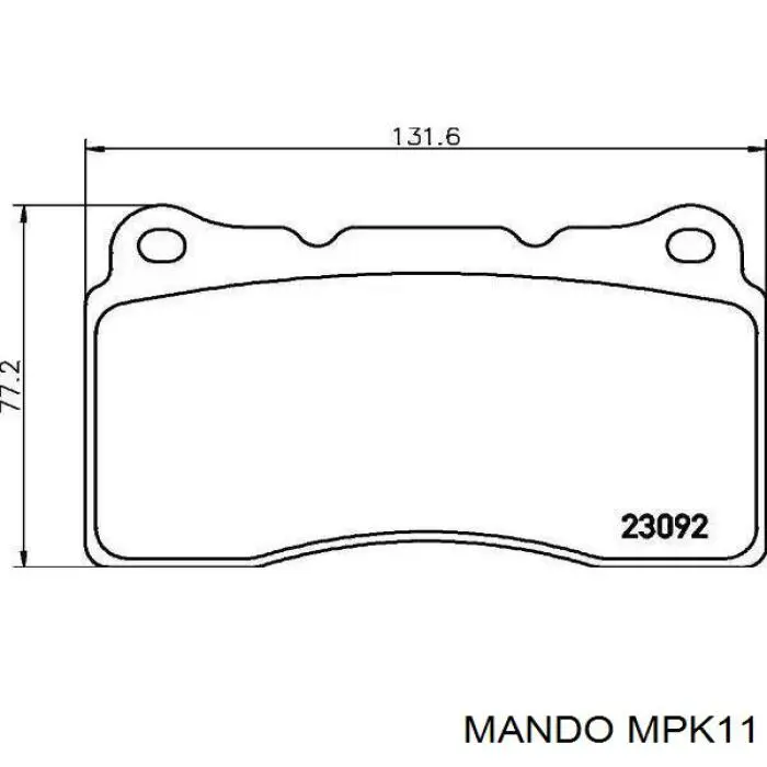 Передние тормозные колодки MPK11 Mando