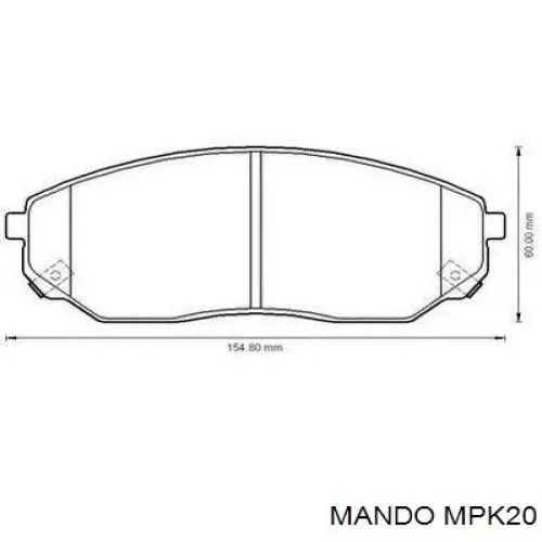 MPK20 Mando sapatas do freio dianteiras de disco