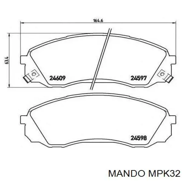 Передние тормозные колодки MPK32 Mando