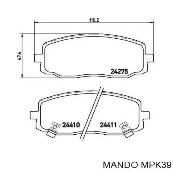 Передние тормозные колодки MPK39 Mando