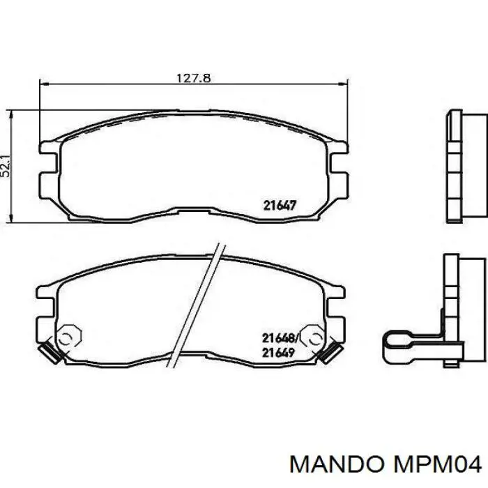 MPM04 Mando колодки тормозные передние дисковые