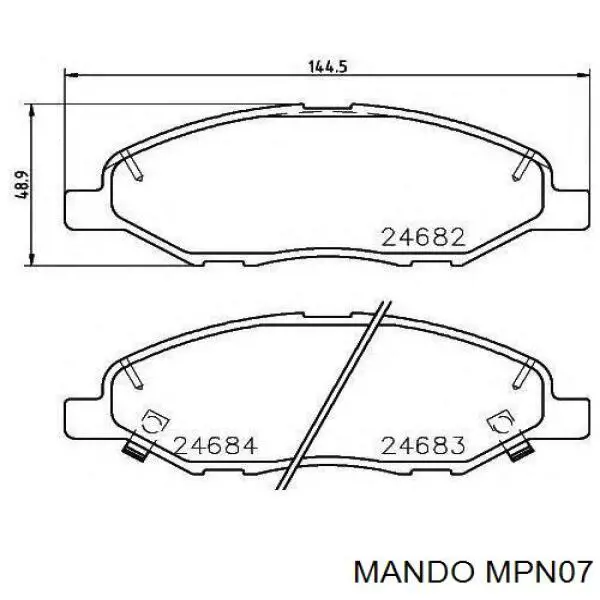 Передние тормозные колодки MPN07 Mando