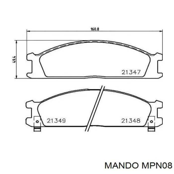 Передние тормозные колодки MPN08 Mando