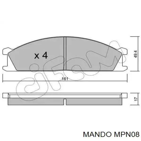 Колодки Mando MPN08 цена, от 21.89 USD